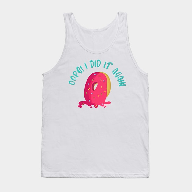 Oops Dropped Dessert Pink Doughnut Tank Top by 4U2NV-LDN